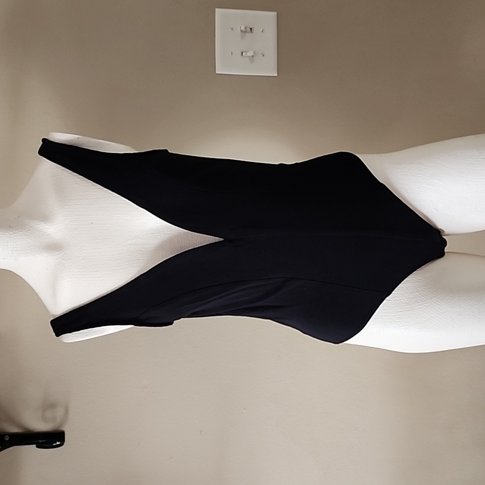 🔴 Express Black Deep V Sleeveless Bodysuit